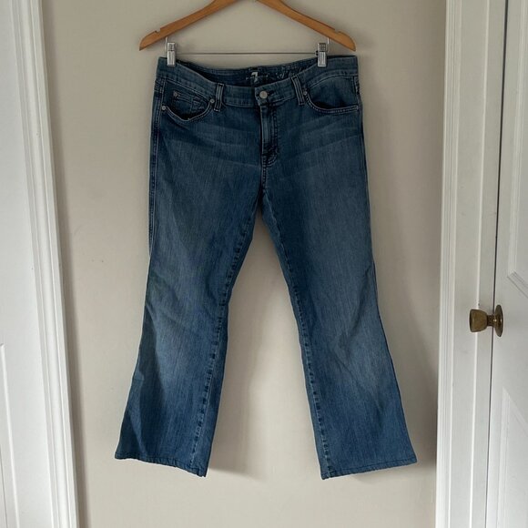 y2k 7 for all mankind Dojo A pocket size 32 *hemmed* medium wash - Picture 4 of 10